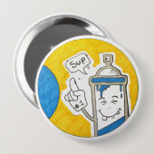 Straatkunstenaar grote badge ronde button 4,0 cm (Voorkant /achterkant)