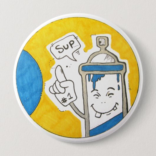 Straatkunstenaar grote badge ronde button 4,0 cm (Voorkant)