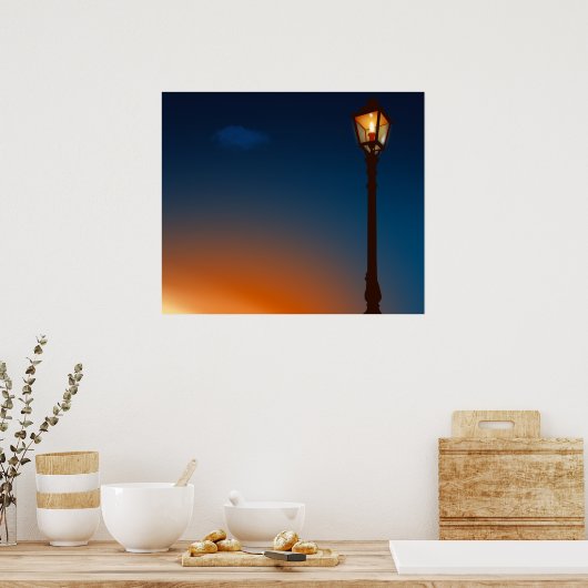 Straatlamp bij daglicht poster (Keuken)