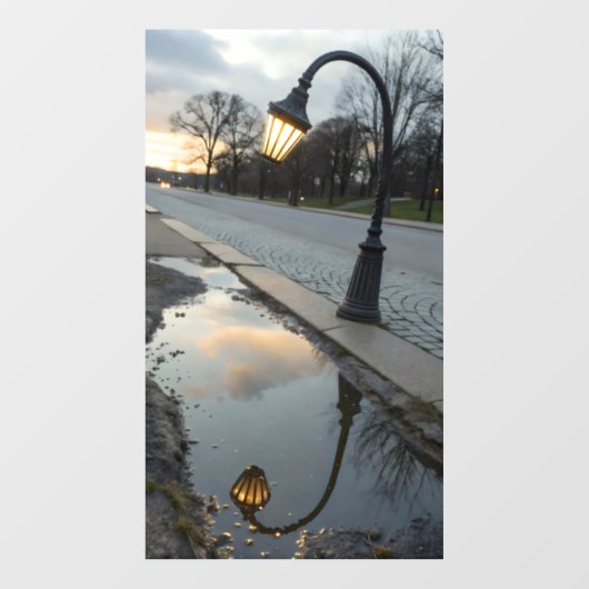 straatlamp die naar beneden buigt raamsticker (Vel)