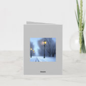 Straatlampen die Winter Wonderland gamen. Bedankkaart (Achterkant)