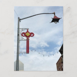 straatlantaarns Chinatown in NYC Briefkaart