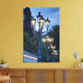 Straatlantaarns 's nachts, Duitsland Canvas Afdruk (Insitu (Woonkamer))