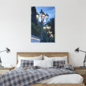 Straatlantaarns 's nachts, Duitsland Canvas Afdruk (Insitu (Slaapkamer))