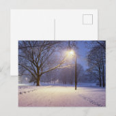 Straatlichten en sneeuwbomen briefkaart (Voorkant / Achterkant)
