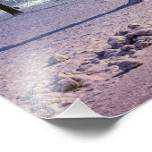 Straatlichten en sneeuwbomen foto afdruk (Hoek)