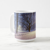 Straatlichten en sneeuwbomen koffiemok (Voorkant links)