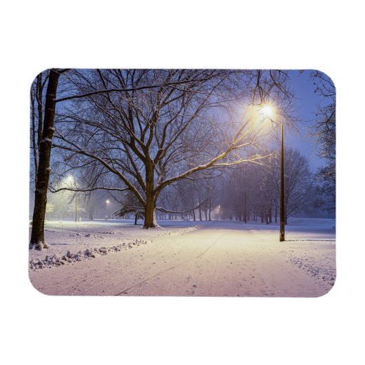 Straatlichten en sneeuwbomen magneet (Horizontaal)