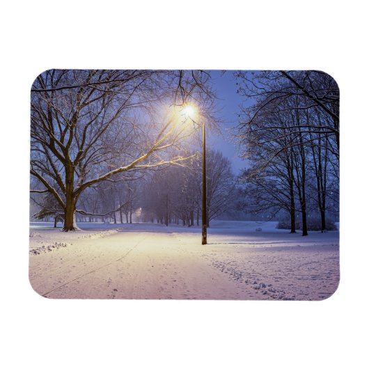 Straatlichten en sneeuwbomen magneet (Horizontaal)