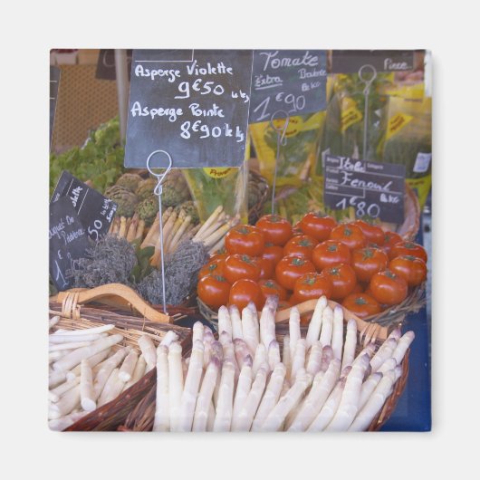 Straatmarkt koopman's kraam met witte magneet (Voorkant)