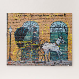 Straatmuurschildering Tennessee. Kerstgroeten Legpuzzel