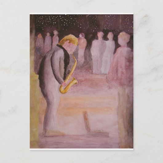 straatmuziek briefkaart (Voorkant)