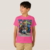 Straatmuzikant, Meerkat met een mondharmonica T-shirt (Voorkant volledig)