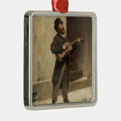 Straatmuzikant met gitaar (door Gerolamo Induno) Metalen Ornament (Rechts)