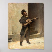 Straatmuzikant met gitaar (door Gerolamo Induno)