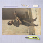 Straatmuzikant met gitaar (door Gerolamo Induno) Tissuepapier (Craft)