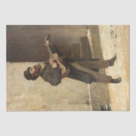 Straatmuzikant met gitaar (door Gerolamo Induno) Tissuepapier