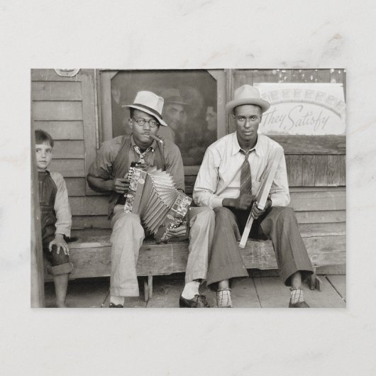 Straatmuzikanten, 1938 briefkaart (Voorkant)
