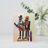 Straatmuzikanten ~  Amerikaanse kunst Briefkaart (Staand voorkant)