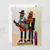 Straatmuzikanten ~  Amerikaanse kunst Briefkaart (Voorkant / Achterkant)