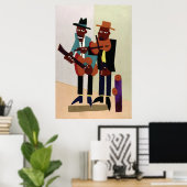 Straatmuzikanten ~  Amerikaanse kunst Poster (Thuiskantoor)