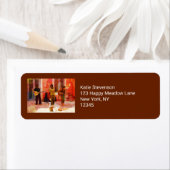 Straatmuzikanten die Guitar Mandolin en Flute spel Etiket (Insitu)