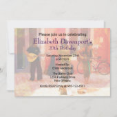 Straatmuzikanten die samen Birthday uitnodigen Kaart (Voorkant)