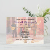 Straatmuzikanten die samen Birthday uitnodigen Kaart (Staand voorkant)