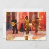 Straatmuzikanten die samen Birthday uitnodigen Kaart (Achterkant)