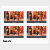 Straatmuzikanten die samen spelen Dank je wel Rechthoekige Sticker (Vel)