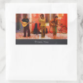 Straatmuzikanten die samen spelen Dank je wel Rechthoekige Sticker (Tas)