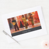 Straatmuzikanten die samen spelen Dank je wel Rechthoekige Sticker (Envelop)