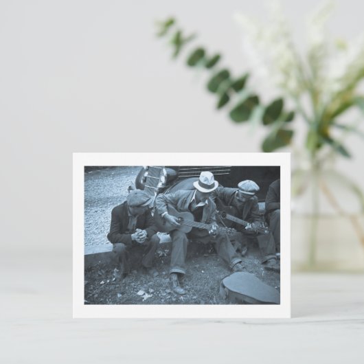 Straatmuzikanten, Maynardville, Tennessee, 1935 Briefkaart (Staand voorkant)