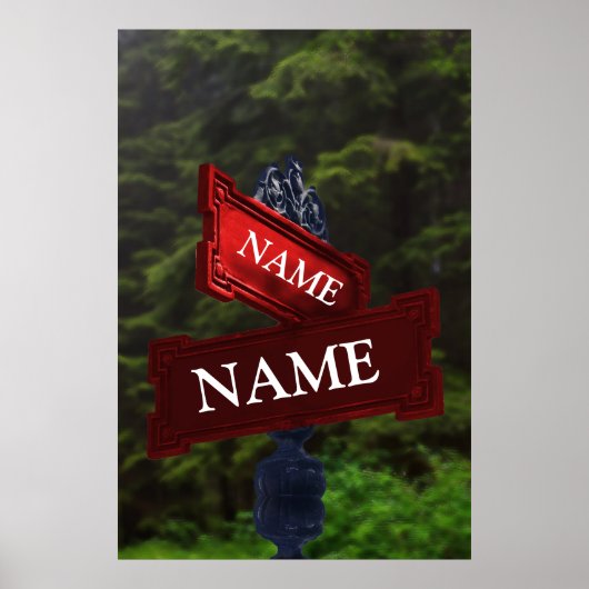 Straatnaam voor persoonlijke namen poster (Voorkant)