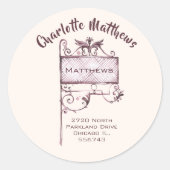 Straatnaambord Retouradres Envelopzegel Ronde Sticker (Voorkant)