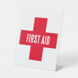 Straatnaambordje - EHBO Rode Kruis Reclamebord Met Voetstuk