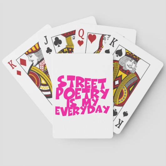 Straatpoëzie is mijn dagelijkse bezigheid pokerkaarten (Achterkant)