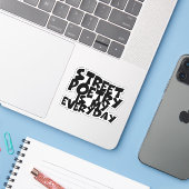 Straatpoëzie is mijn dagelijkse bezigheid sticker (Laptop met iPhone)