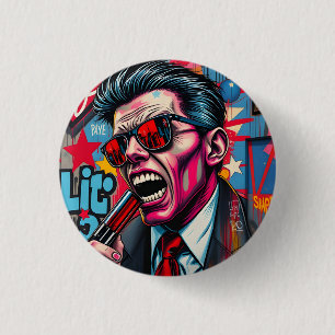 straatprediker ronde button 3,2 cm