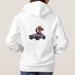 Straatracer hond in een graffiti auto Stadsgebon Hoodie