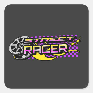 STRAATRACERS BRANDEN WIELCLUB VIERKANTE STICKER