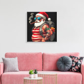 Straatrebel Getatoeëerde Kerstman Canvas Afdruk (Insitu (Woonkamer))