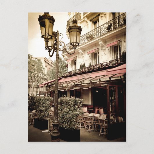 Straatrestaurant, Parijs, Frankrijk Briefkaart (Voorkant)