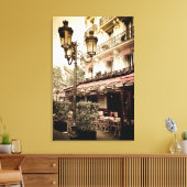 Straatrestaurant, Parijs, Frankrijk Canvas Afdruk (Insitu (Woonkamer))
