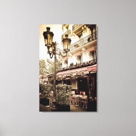 Straatrestaurant, Parijs, Frankrijk Canvas Afdruk (Voorkant)
