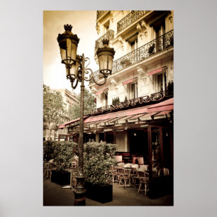 Straatrestaurant, Parijs, Frankrijk Poster