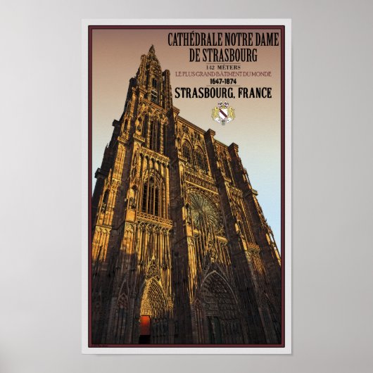 Straatsburg - Cathedraal Notre Dame Poster (Voorkant)