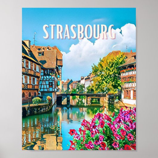 Straatsburg Foto van Vintage Poster (Voorkant)