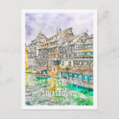 Straatsburg Frankrijk Beroemde Reisplaats Waterver Briefkaart (Voorkant)