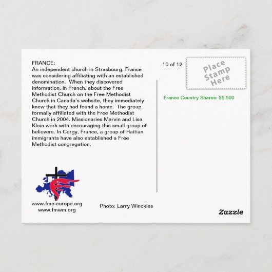 Straatsburg, Frankrijk Briefkaart (Achterkant)